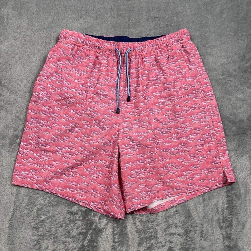 Peter Millar Swim Trunks Pink School Of Fish Men's Size Medium Resort Vacation